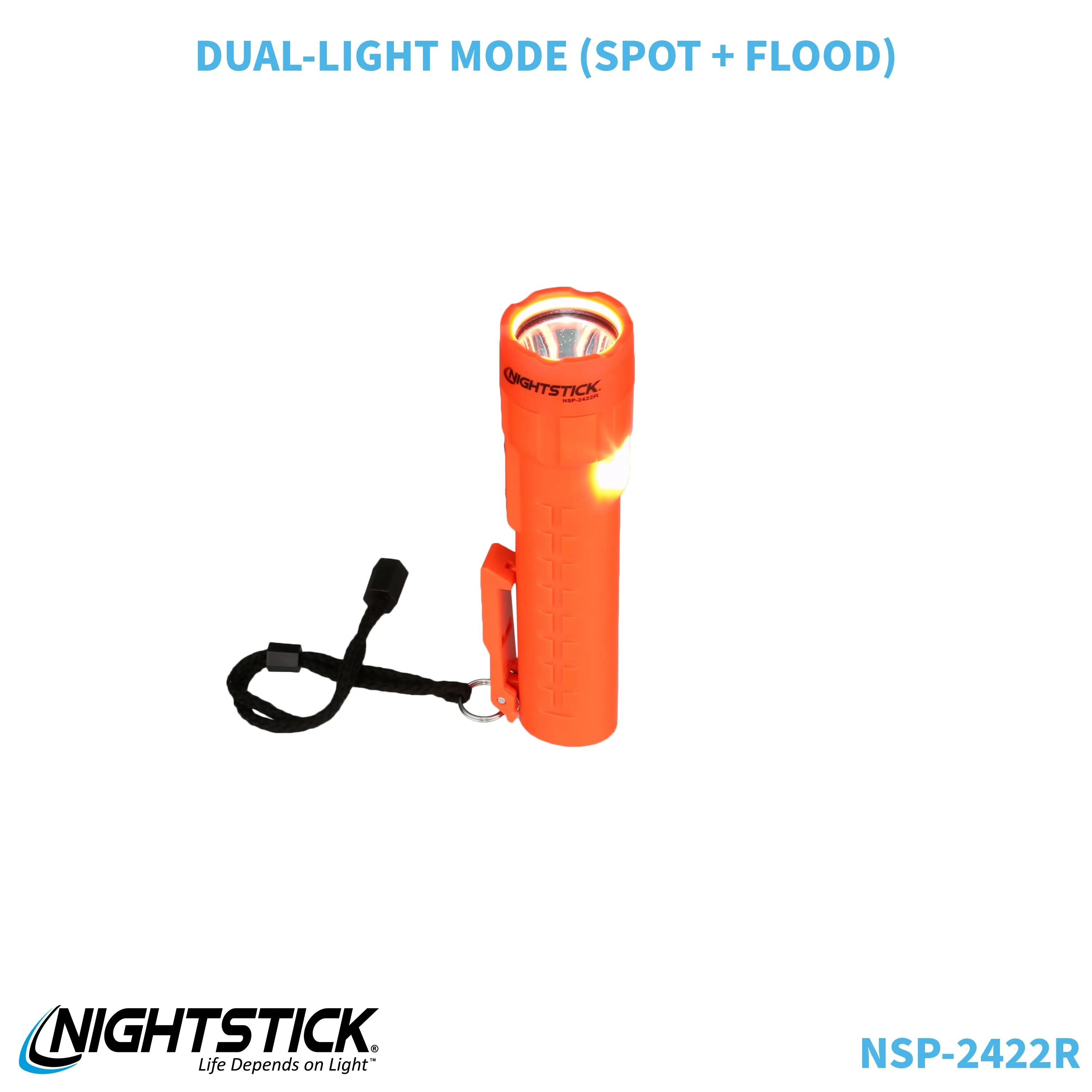 NSP-2422R: Dual-Light Flashlight w/Dual Magnets