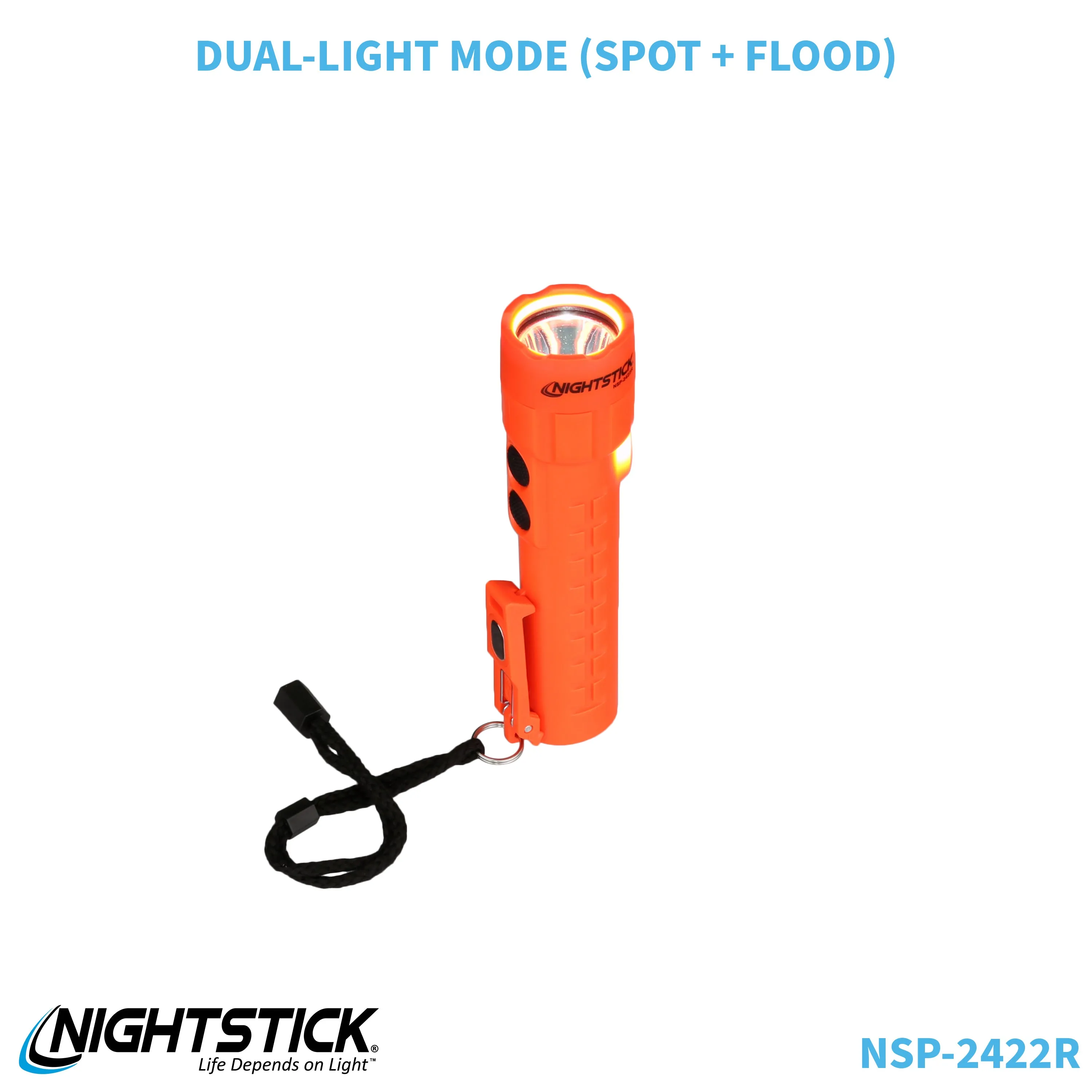 NSP-2422R: Dual-Light Flashlight w/Dual Magnets