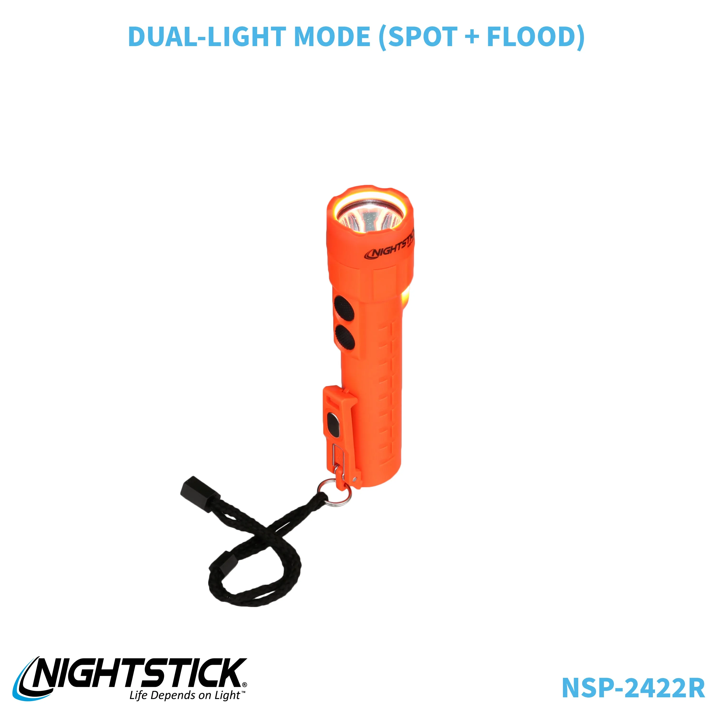 NSP-2422R: Dual-Light Flashlight w/Dual Magnets