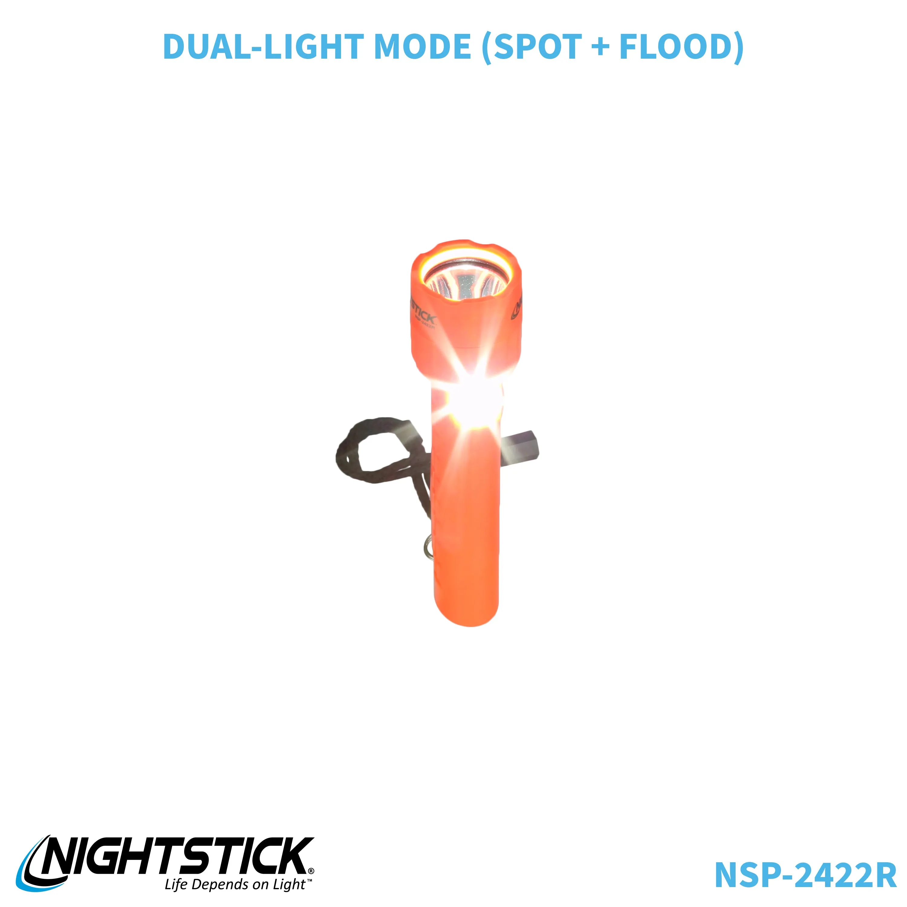 NSP-2422R: Dual-Light Flashlight w/Dual Magnets