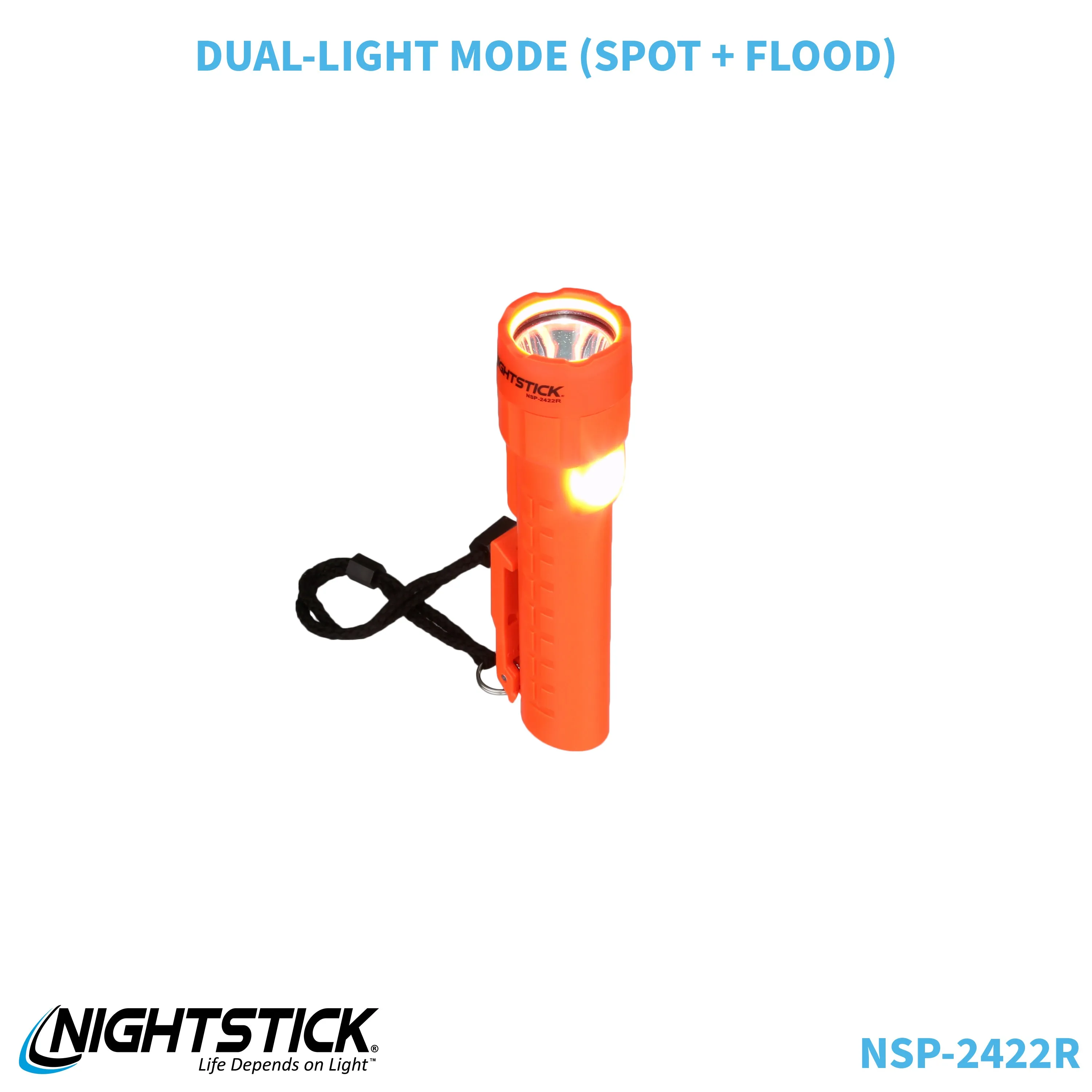 NSP-2422R: Dual-Light Flashlight w/Dual Magnets