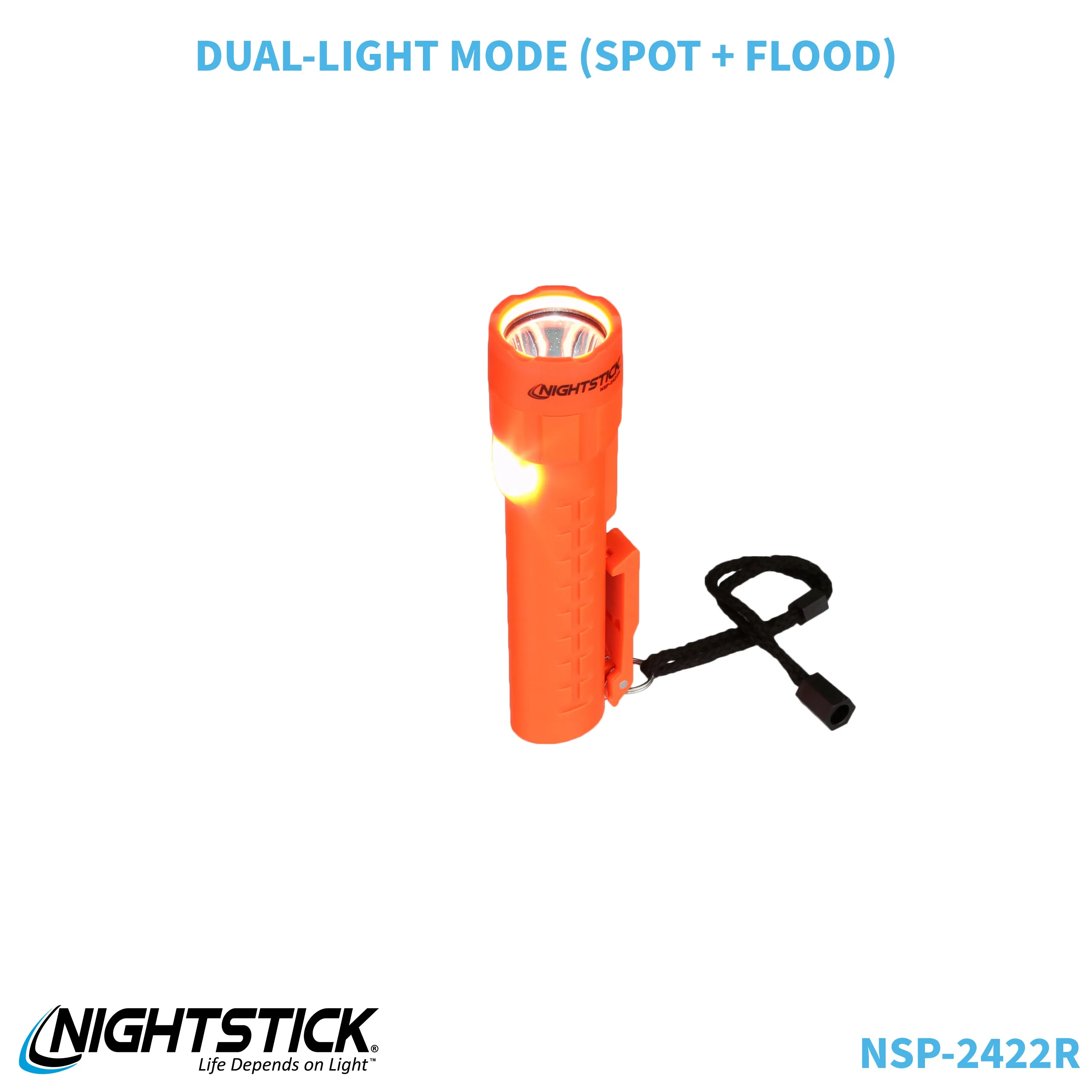 NSP-2422R: Dual-Light Flashlight w/Dual Magnets