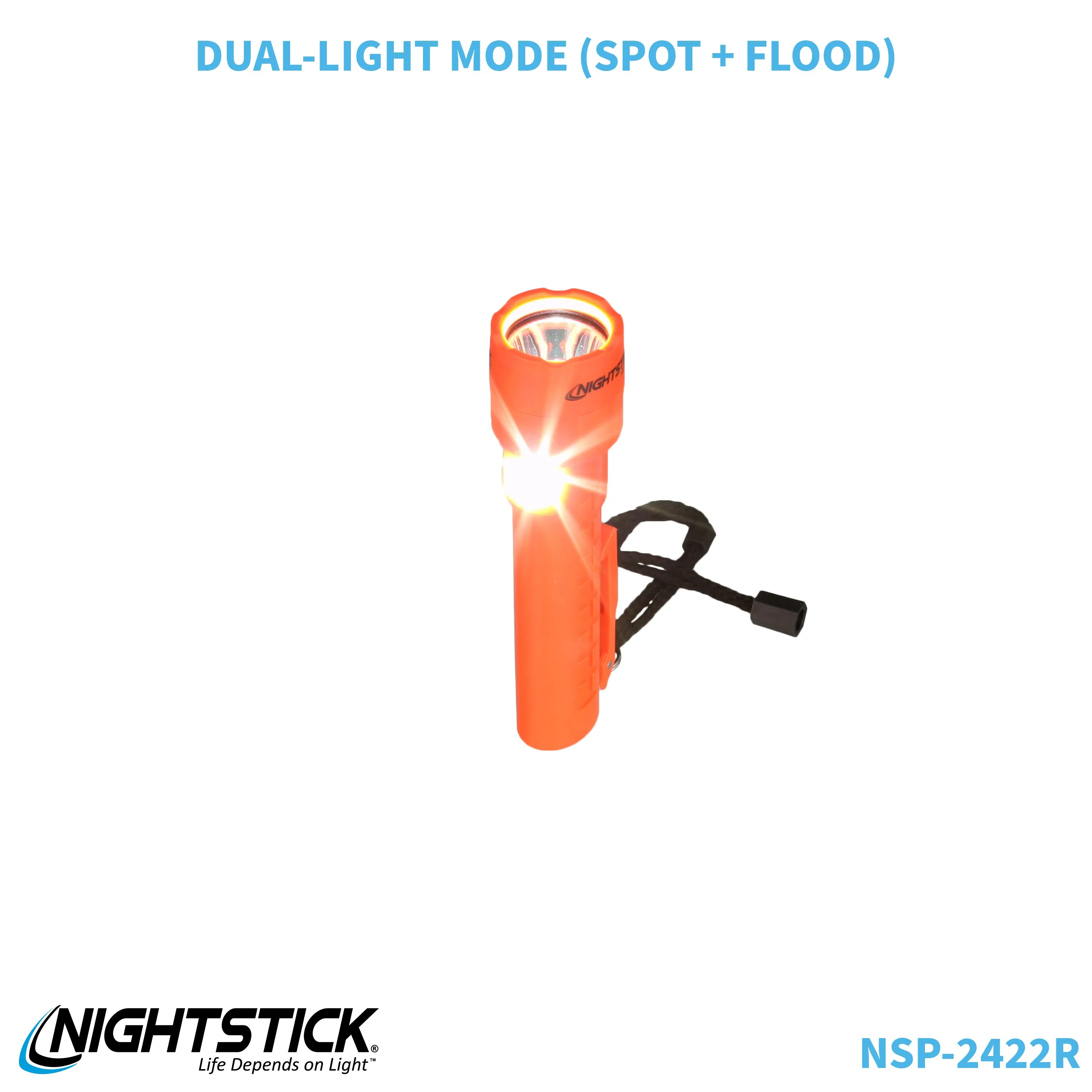 NSP-2422R: Dual-Light Flashlight w/Dual Magnets