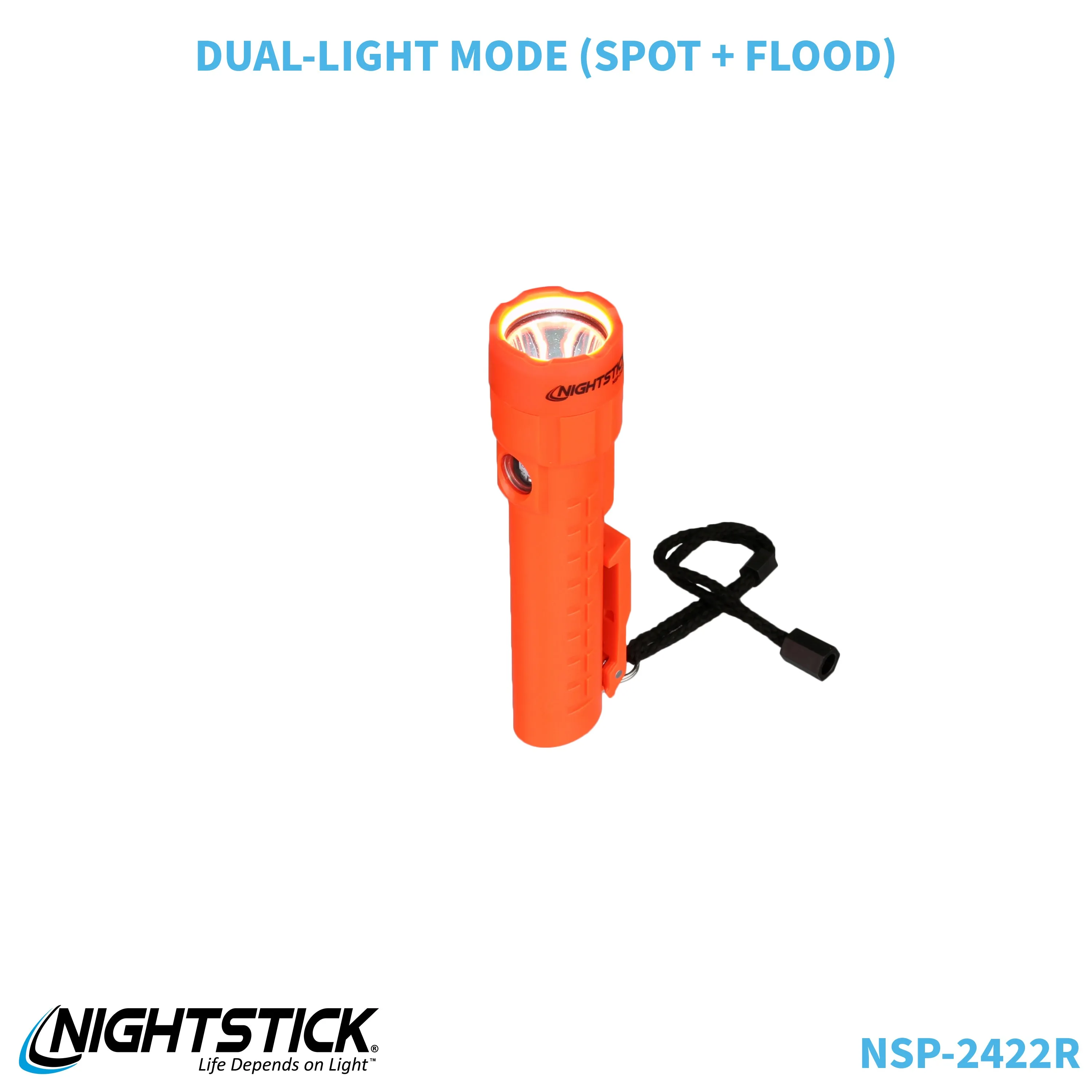 NSP-2422R: Dual-Light Flashlight w/Dual Magnets