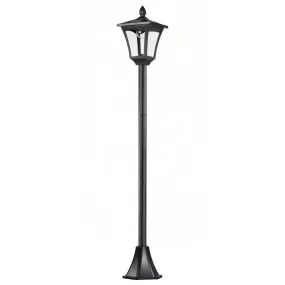 Outdoor Garden Solar Post Lamp Sensor Dimmable LED Lantern Bollard Pathway 1.6M Tall – Black