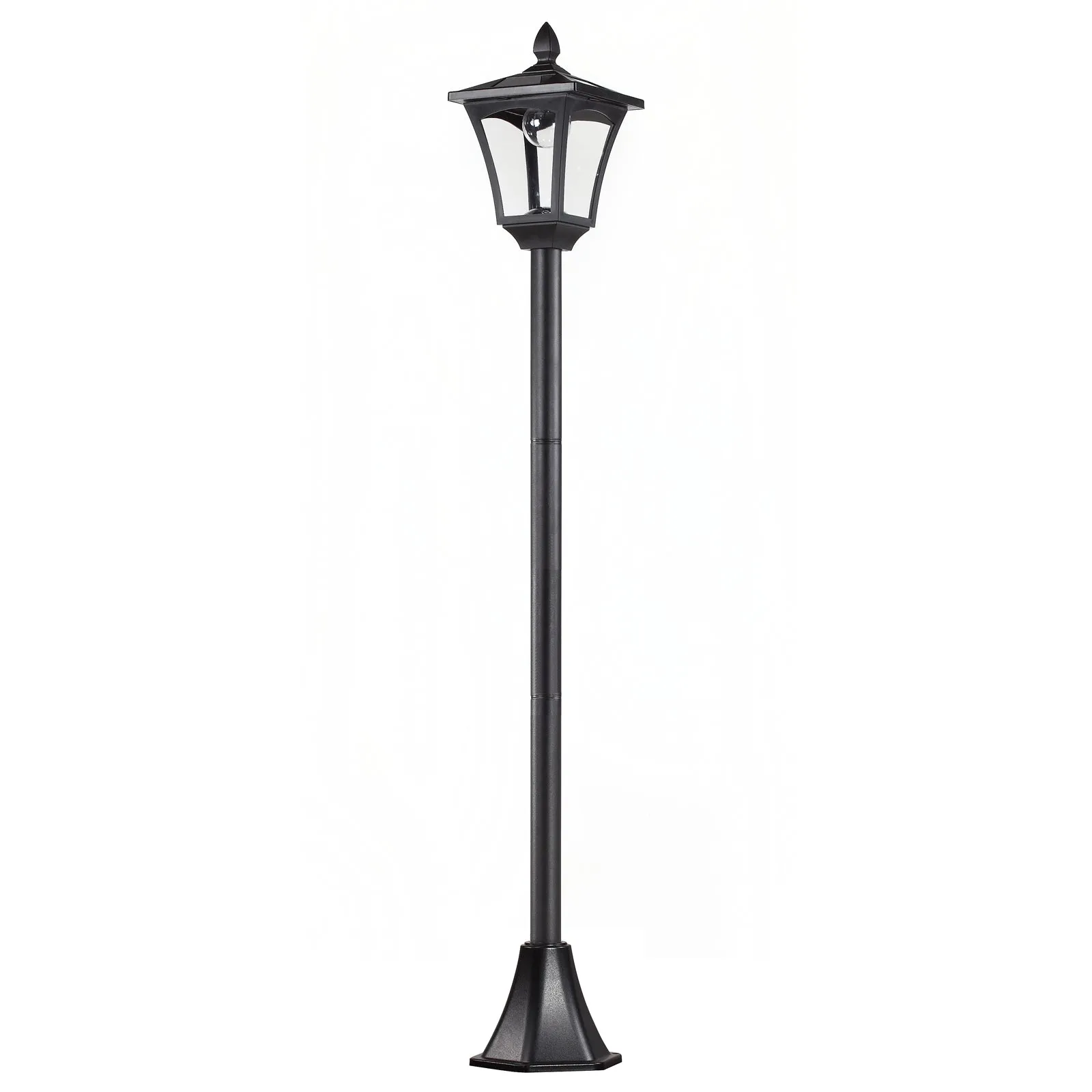 Outdoor Garden Solar Post Lamp Sensor Dimmable LED Lantern Bollard Pathway 1.6M Tall – Black