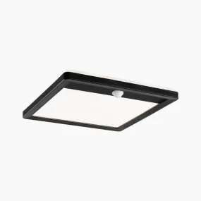 Outdoor Lamina Insect Friendly 16W LED Backlit Square Tunable Warm Light with Motion Detection in Black