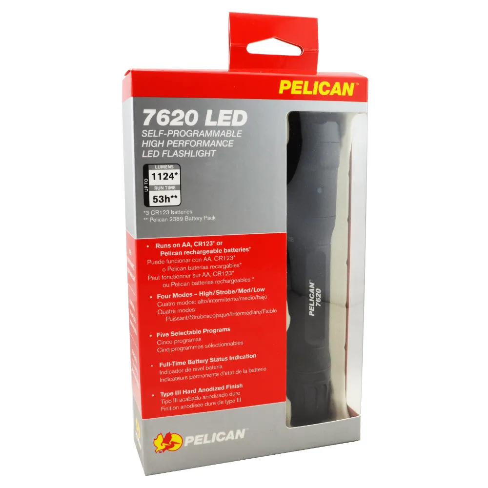 Pelican 7620 Tactical EDC Flashlight LED Light 1124 Lumens, Black