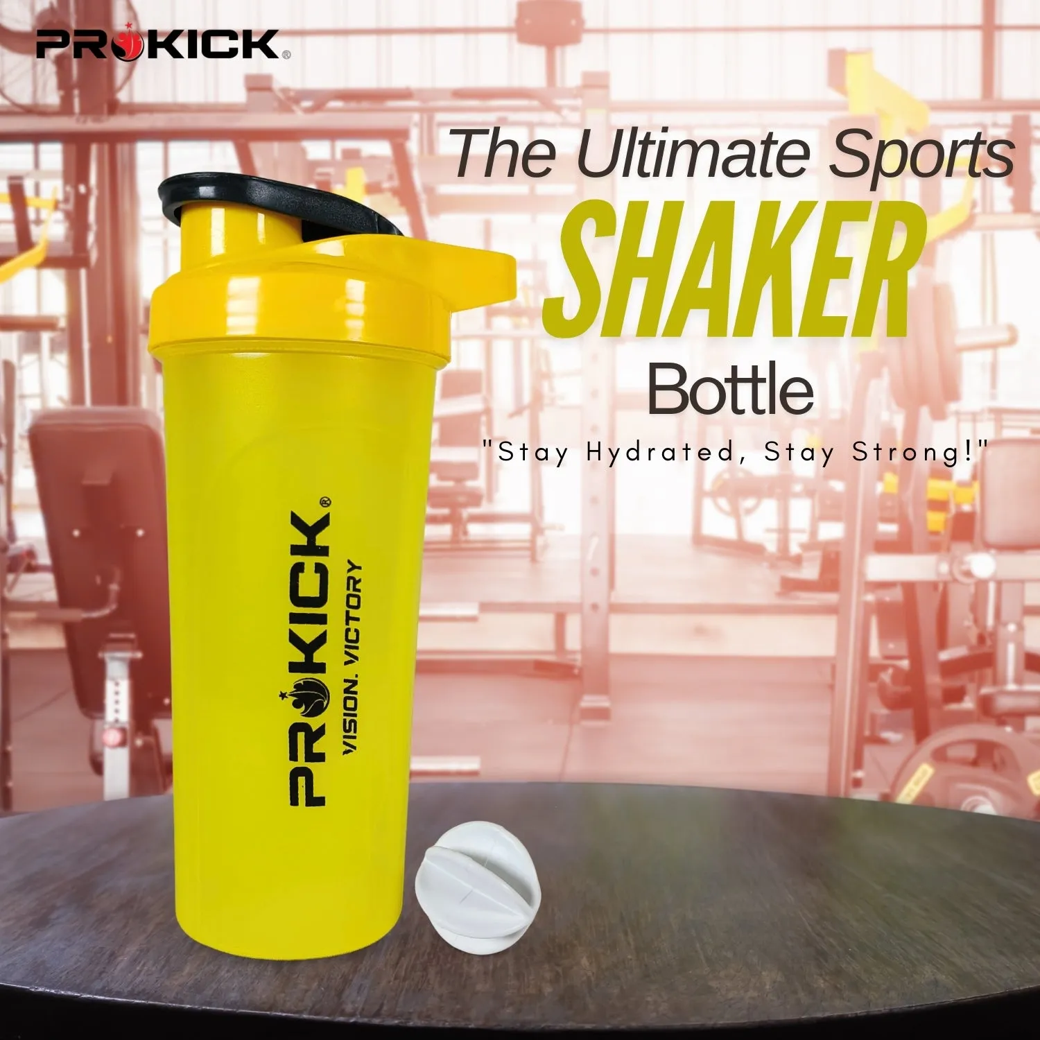 Prokick Sports Shaker Bottle with Mixer Ball, Thrust - 750ml