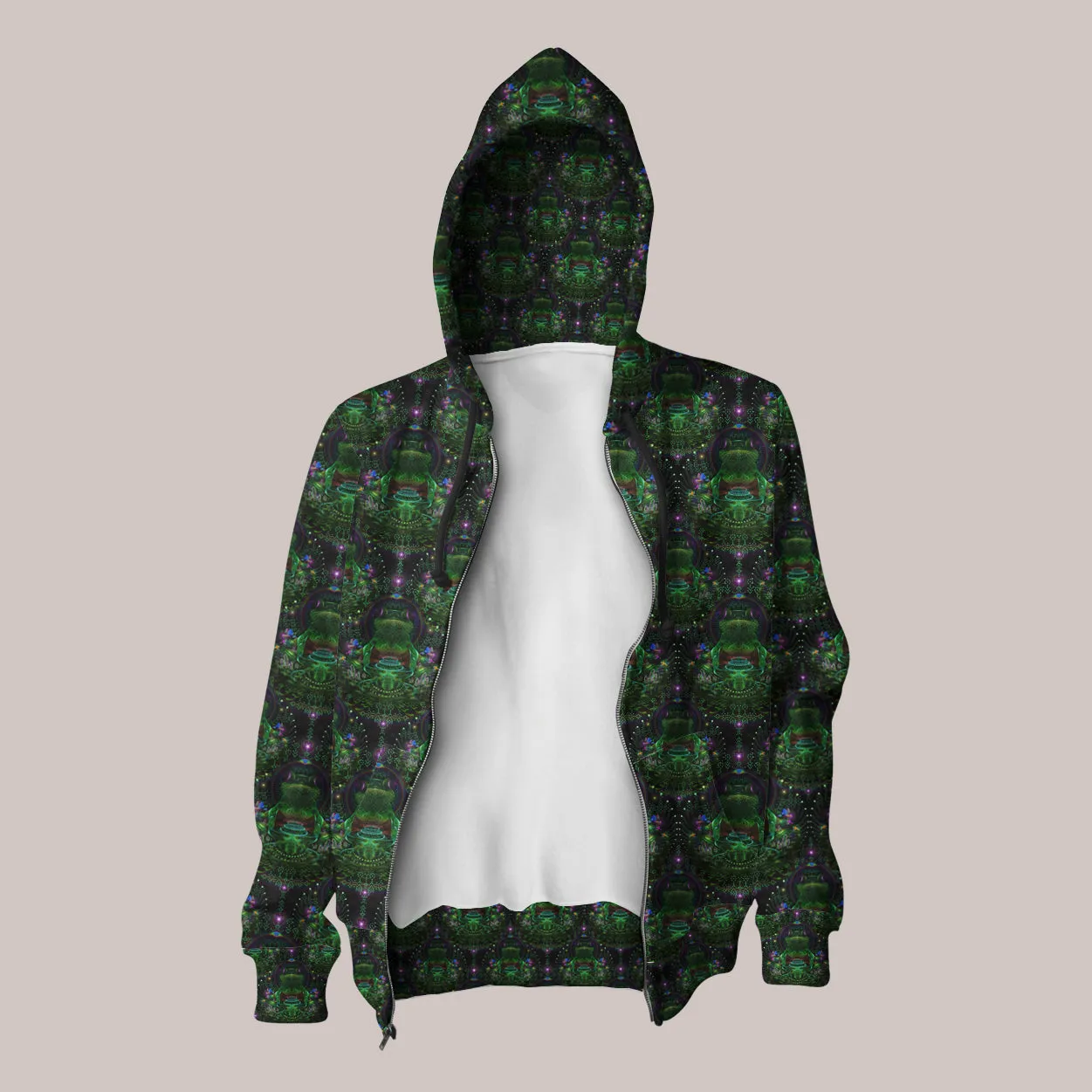 Psychedelic Hoodie (UV/RGB, Eco-Friendly, Unisex, Zip-Up) | AMPHLIFIED