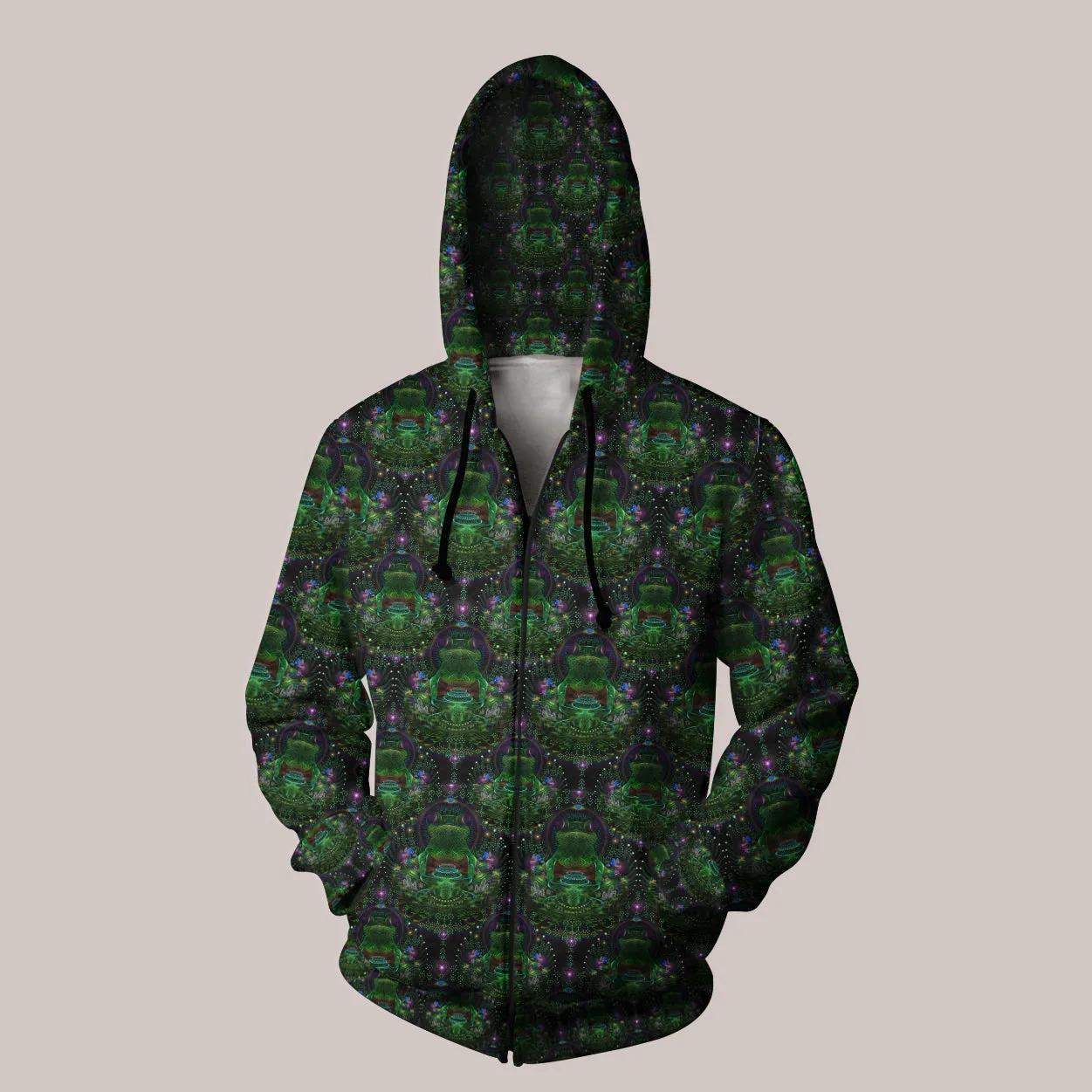 Psychedelic Hoodie (UV/RGB, Eco-Friendly, Unisex, Zip-Up) | AMPHLIFIED