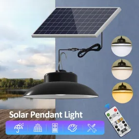 Remote LED Solar Pendant: Waterproof Chandelier for Gazebos and Outdoor Spaces