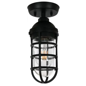 Route Sand Black Outdoor Ceiling Light