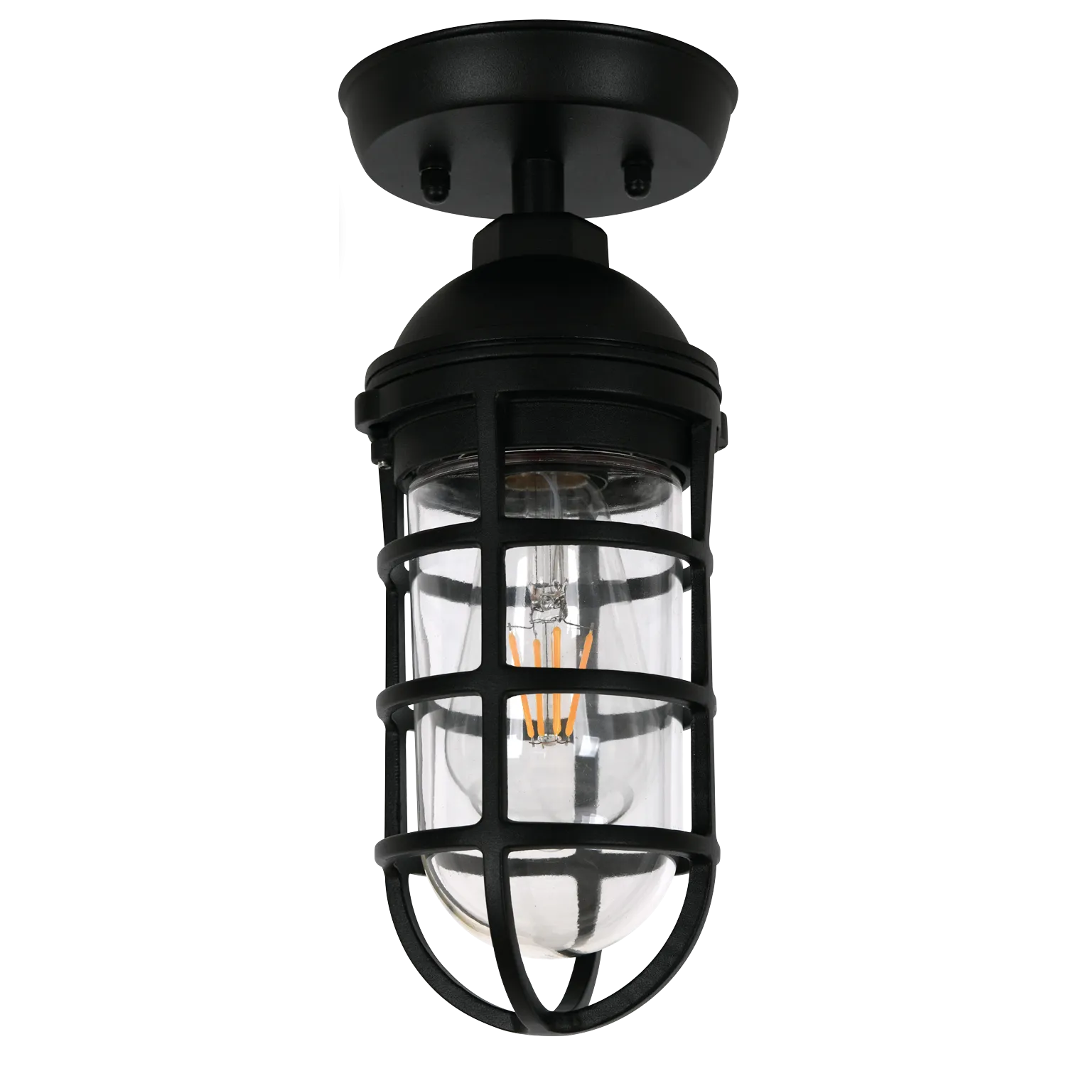 Route Sand Black Outdoor Ceiling Light