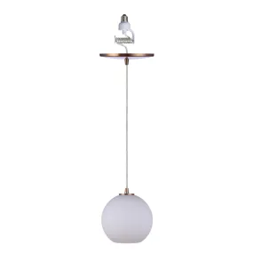 Satin Brass Milk Glass Globe Instant Pendant Recessed Can Conversion Kit