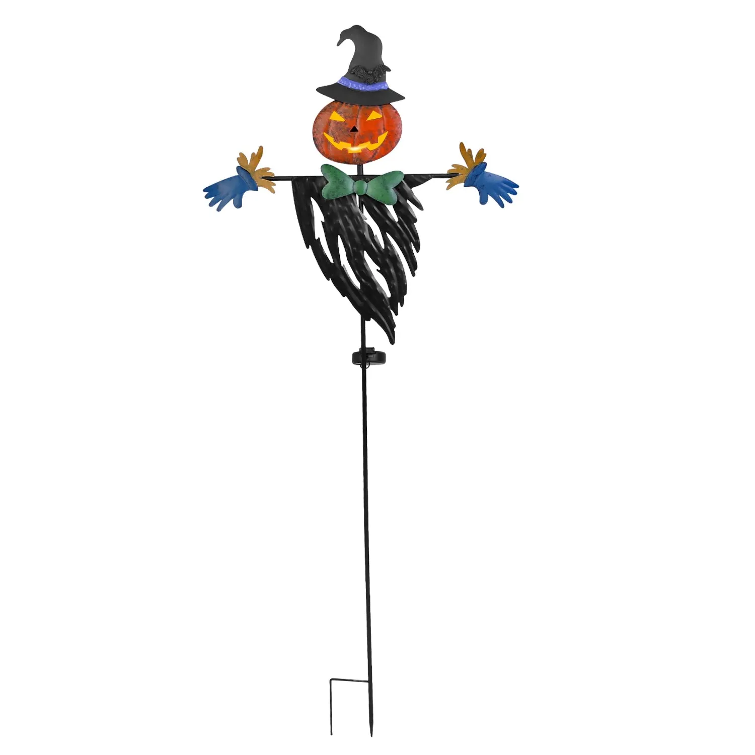 Scarecrow Shape Halloween Decoration Light Waterproof Iron Halloween Decoration Solar Powered Stake Light for Party Garden Yard Park Lawn