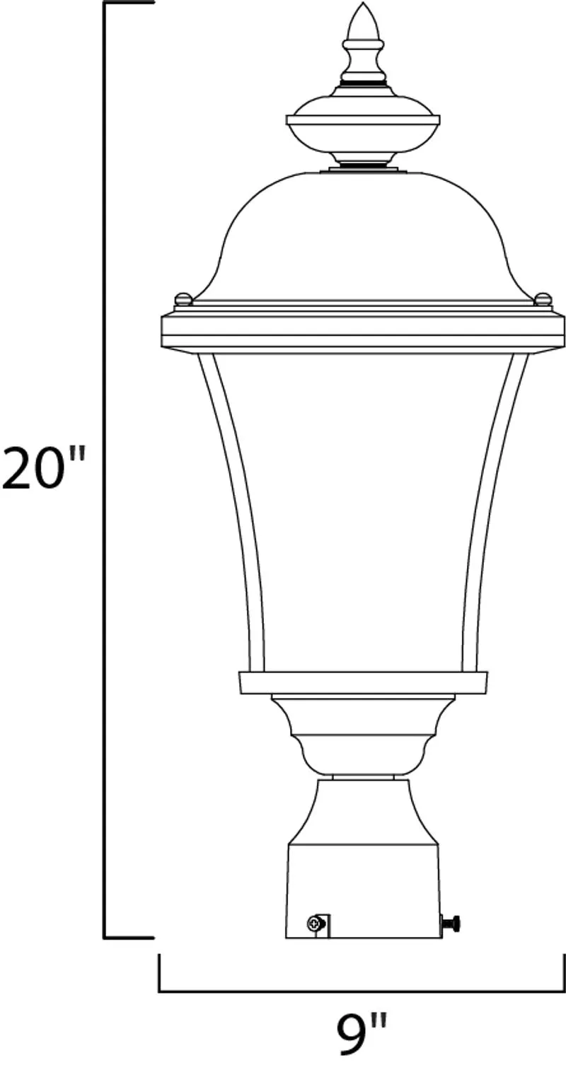 Senator 20" Single Light Outdoor Post Mount in Black