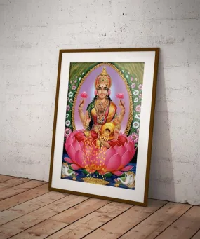 SHIVOID Laxmi Poster - for Wall, Living Room, Drawing Room, Home, Bedroom, Office, Gym (13×19 inches)