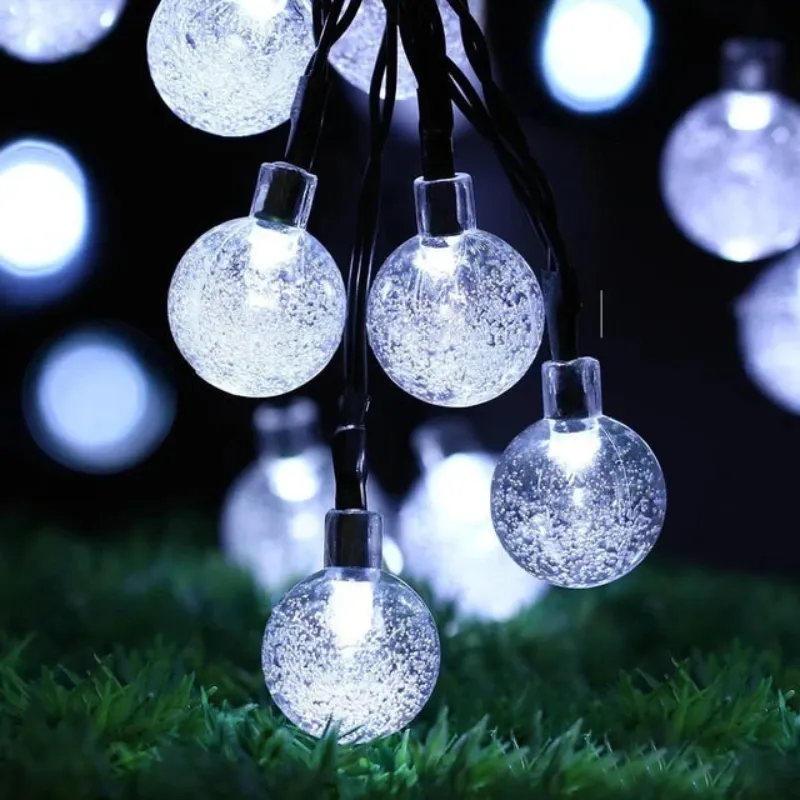 Solar Crystal Globe LED String Lights