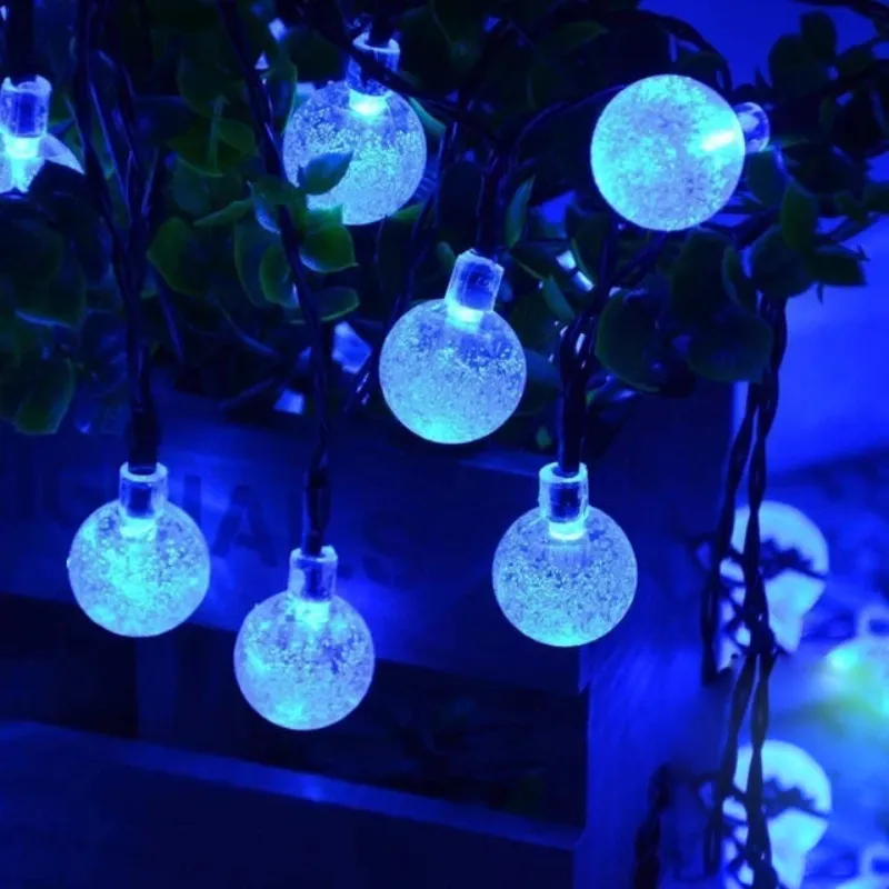 Solar Crystal Globe LED String Lights