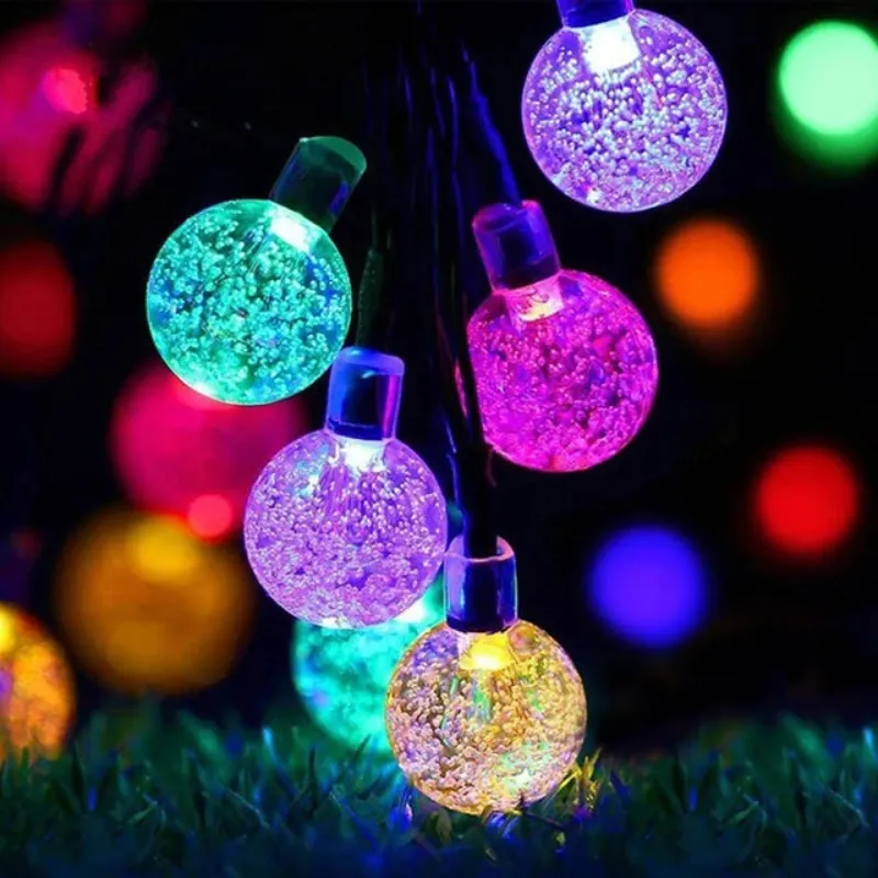 Solar Crystal Globe LED String Lights