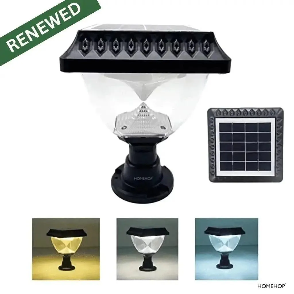 Solar Gate Lamp For House Waterproof Compound Wall Gate Post Light For Home, Garden, Outdoor (Multicolor, Renewed)