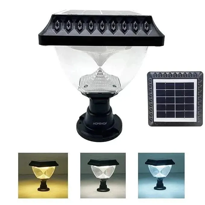 Solar Gate Lamp For House Waterproof Compound Wall Gate Post Light For Home, Garden, Outdoor (Multicolor, Renewed)