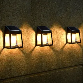 Solar Outdoor Waterproof Trapezoidal Light Control Sensor LED Patio Wall Sconce Lamp