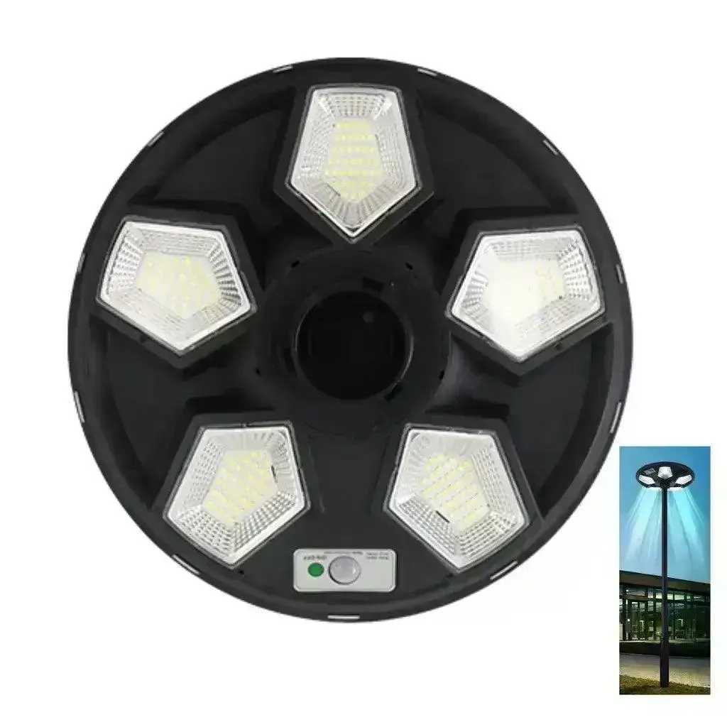 Street Lighting Solar UFO LED Lights System For Outdoor Garden With Motion Sensor & Remote Control (120W, Cool White)