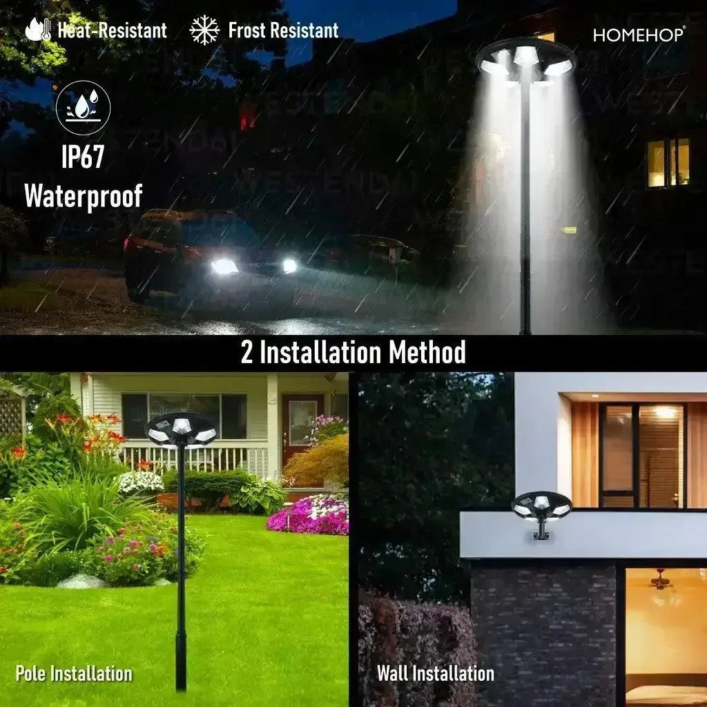 Street Lighting Solar UFO LED Lights System For Outdoor Garden With Motion Sensor & Remote Control (120W, Cool White)