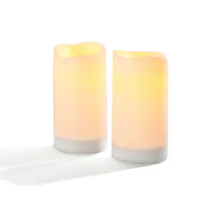 Thea Solar Powered Candles, Set of Two, 4"x 8"