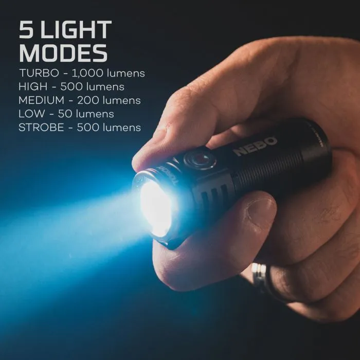 TORCHY 1,000 Lumen LED Rechargeable Pocket Flashlight