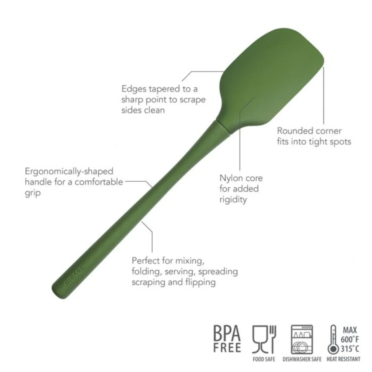 Tovolo FlexCore Silicone Pesto Spatula Green