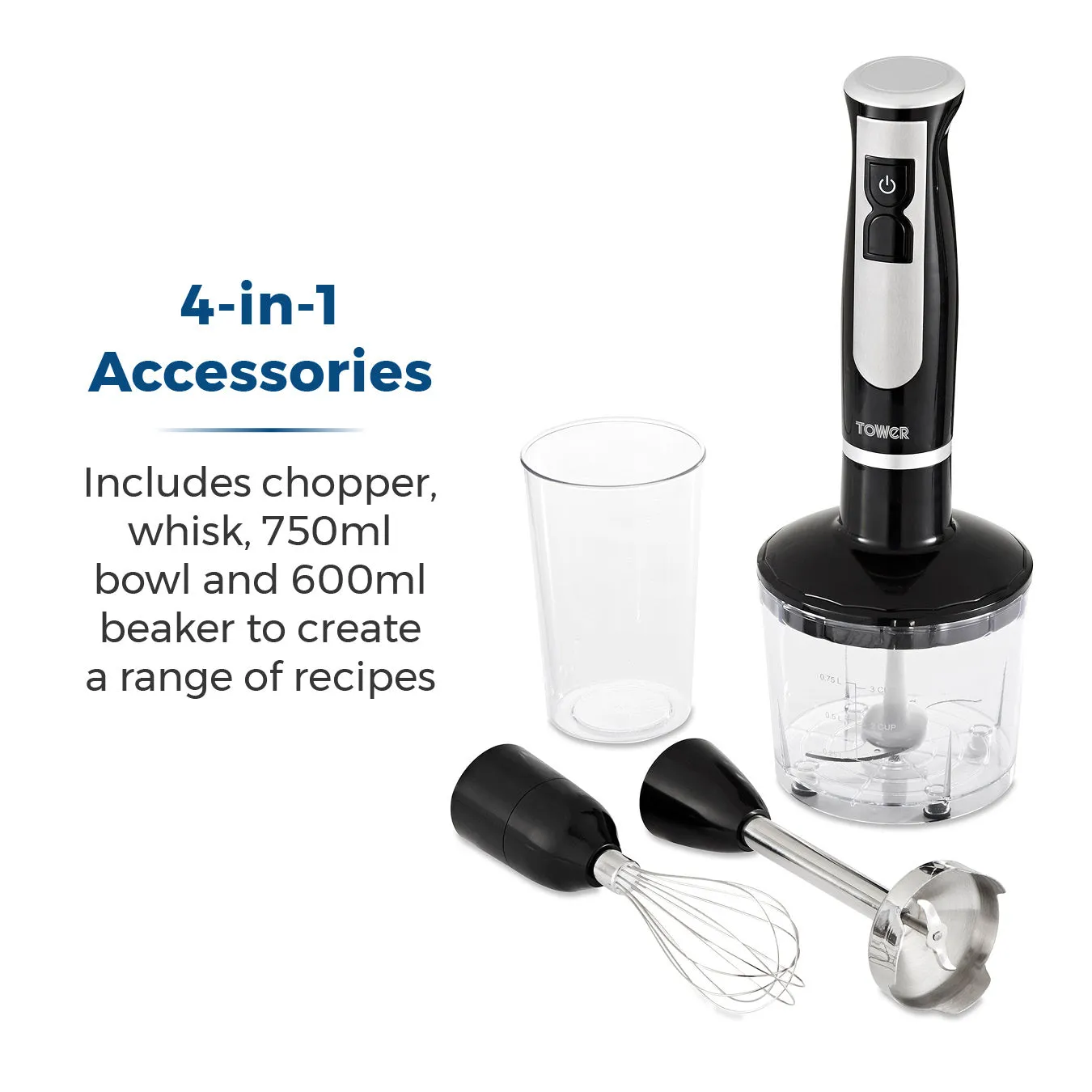 Tower 4 -in-1 Hand Blender