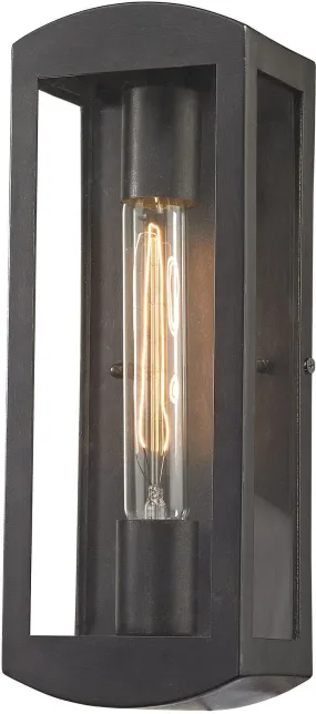 Trenton 1 Light Outdoor Wall Sconce In Blackened Bronze