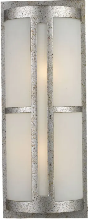 Trevot 2 Light Outdoor Wall Sconce In Sunset Silver and Frosted Glass