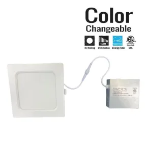 Ultra Thin SQUARE 4in 9w 5CCT SWITCHABLE (2700K/3000K/3500K/4000K/5000K) Dimmable