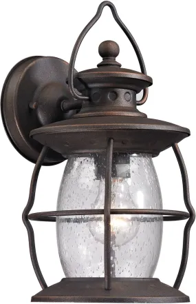 Village Lantern 1 Light Outdoor Sconce In Weathered Charcoal