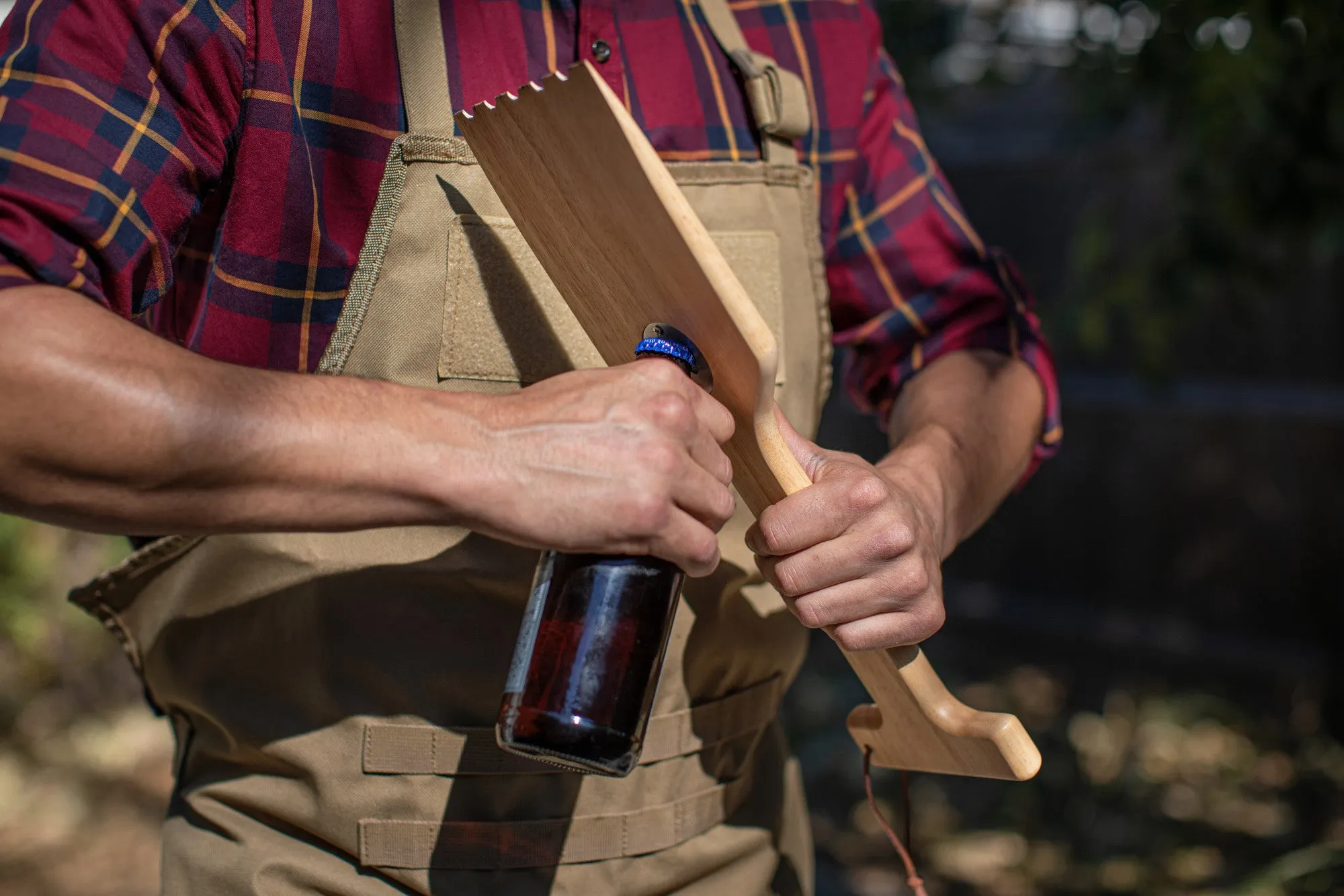 West Virginia Mountaineers - Hardwood BBQ Grill Scraper with Bottle Opener