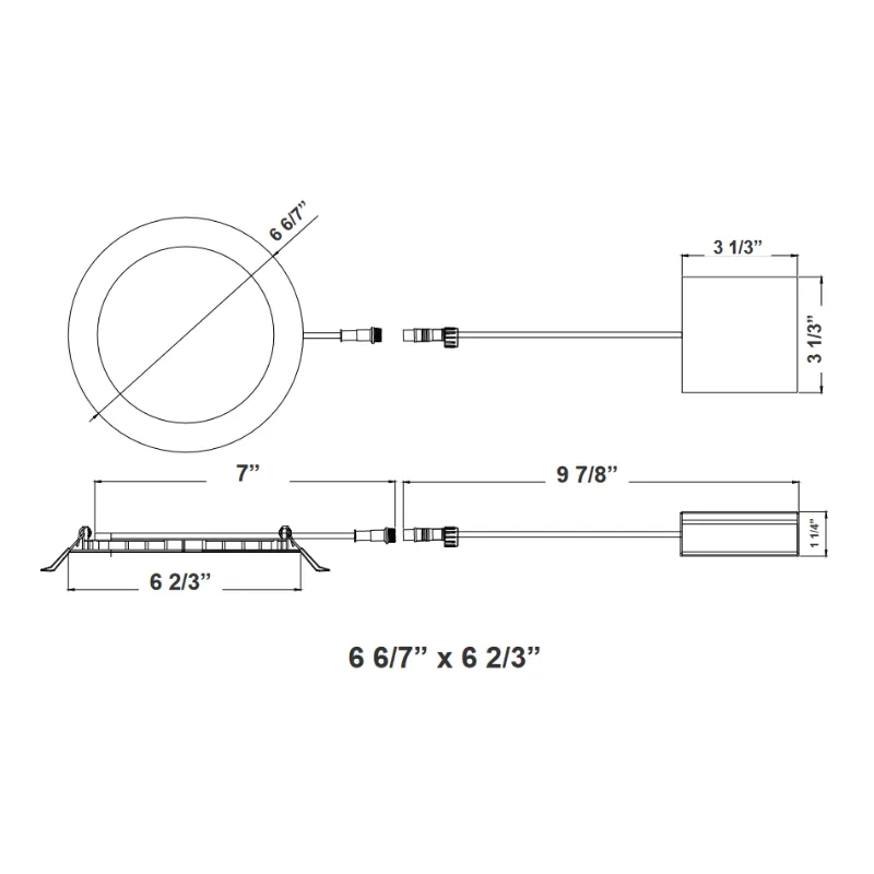 Westgate RSL6-MCT5 6" LED Slim Recessed Light, CCT Selectable