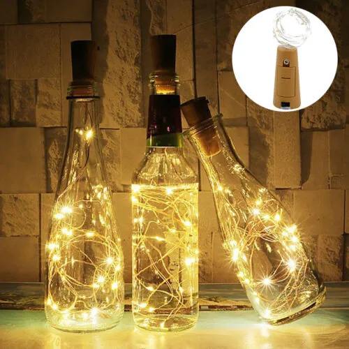 Wine Bottle Cork Stopper LED Fairy Lights -  8 Pack