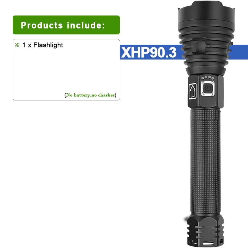 xhp90.3 most powerful led flashlight Torch Usb Xhp50 Rechargeable Tactical Flashlights 18650 or 26650 Hand Lamps Xhp70.2 Lantern